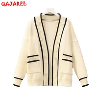 autumn vintage white loose pullovers winter women casual black knitting cotton cardigan 2022 elegant bodycon evening sweaters