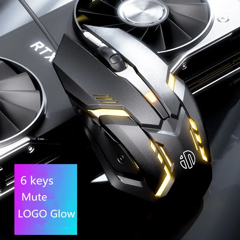 Проводная геймерская профессиональная светодиодный вая мышь 4000DPI Регулируемая