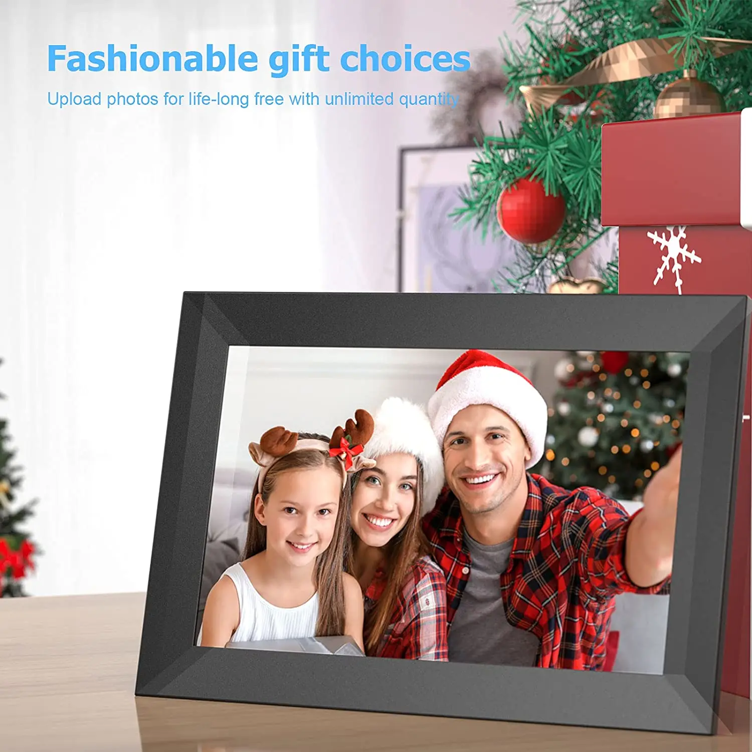 Digital Photo Frame WiFi 10.1Inch HD 1280x800 Touch Screen IPS Display 16GB Storage Auto Rotation with iOS & Android Frameo App images - 6