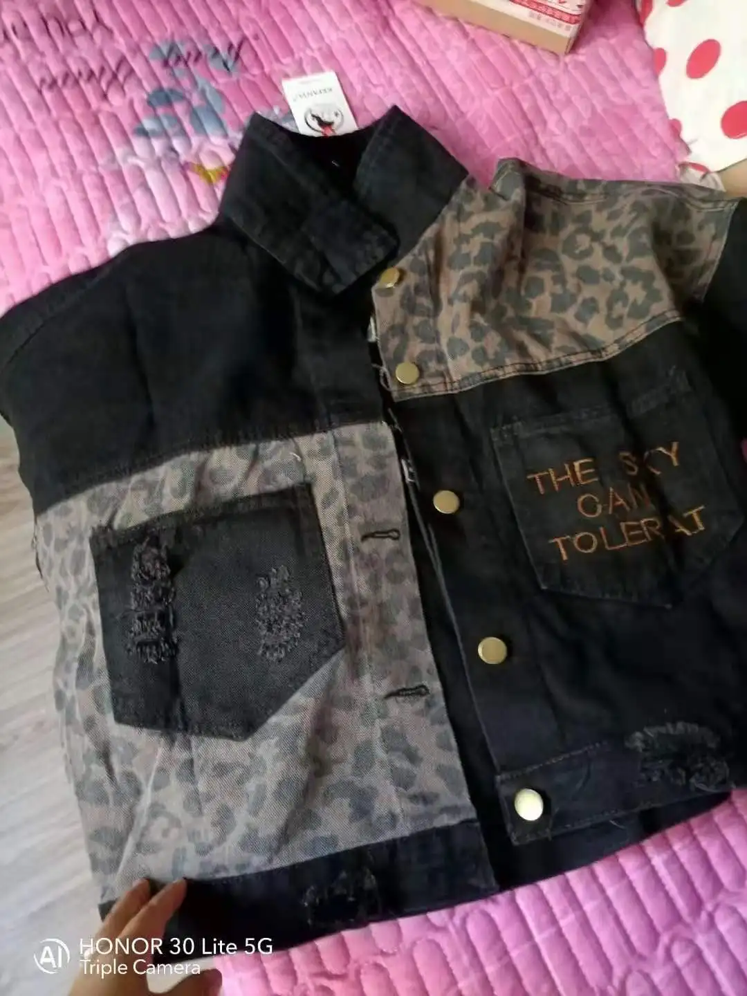 

Black Jean Short Jacket Women Leopard Holes Chaquetas De Mujer 2021 Spring Vintage Casual Clothing for Woman Egirl Coats XC168