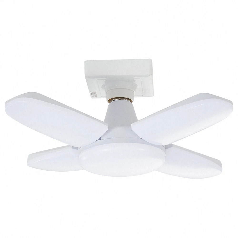 220 В E27 супер яркий светодиодный складной светильник с четырьмя листьями для