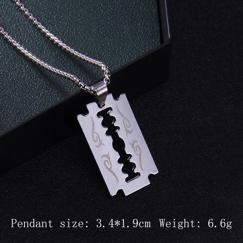 

Pendant Razor Blade Necklace for Men Women Jewelry Fashion Punk Hip Hop Tag Necklace Brand Streetwear