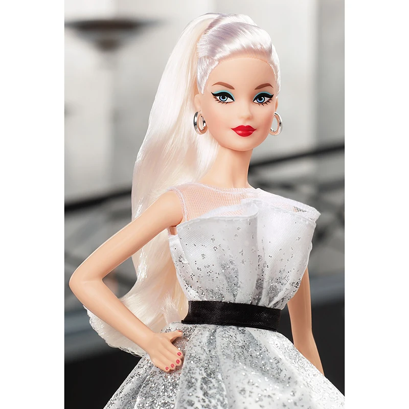 Кукла Барби на годовщину 60-летия черная этикетка праздничная кукла