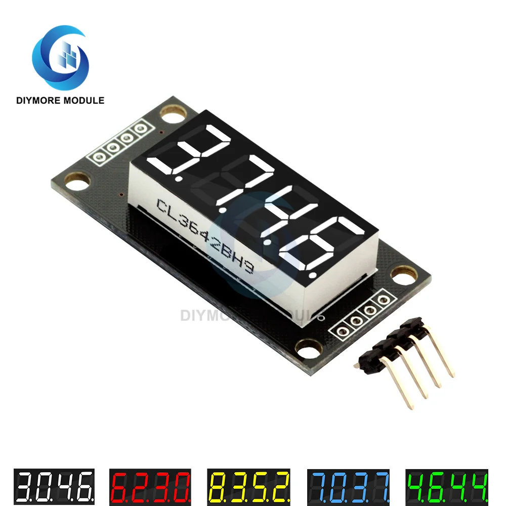 

0.36 Inch 0.36" 4-Digit Digital Display Tube Decimal 7 Segments TM1637 LED Module Board for Arduino Red Green Yellow Blue White