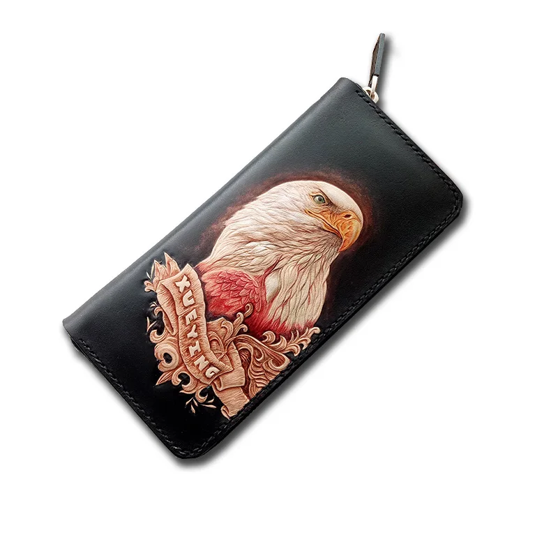 Оригинальные ручные джентльменские кошельки вязанные с рисунком орла для мужчин