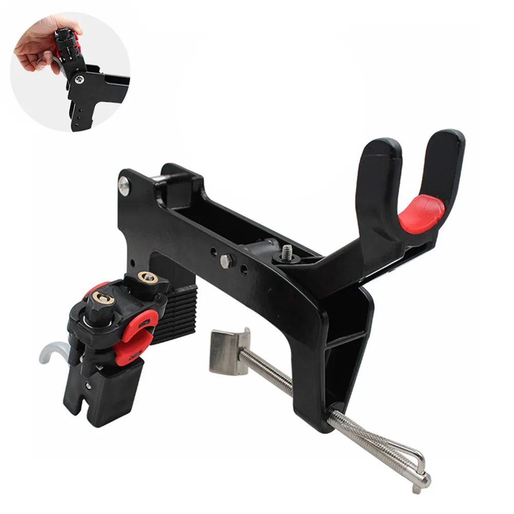 

Черная подставка для крепления лодки, прочный держатель для удочки, поворот на 360 градусов, защитная стойка для удочки, аксессуары, рыболовн...