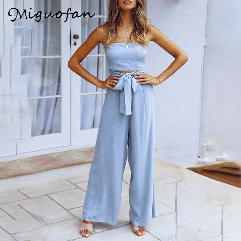 Miguofan женские комбинезоны с открытыми плечами вырезом лодочкой сплошной прямой