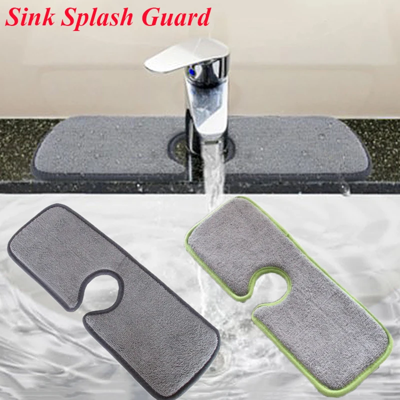 

Geometric Kitchen Faucet Absorbent Mat Soft Practical Solid Color Water Collecting Pads Drain Pad for Kitchen Bathroom