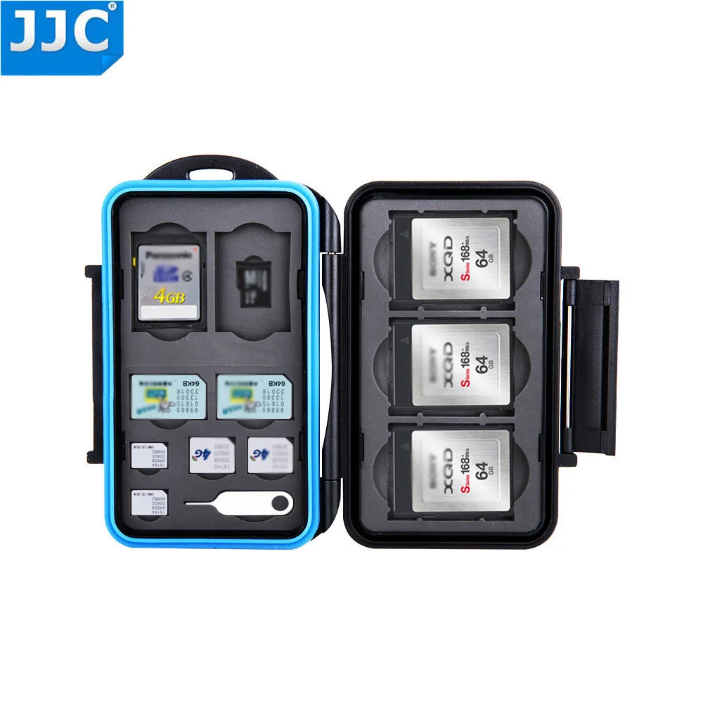 jjc camera waterproof memory card case box for sdhc sdxc msd xqd sim cf micro sd nano sim cards holder storage for dslr camera free global shipping