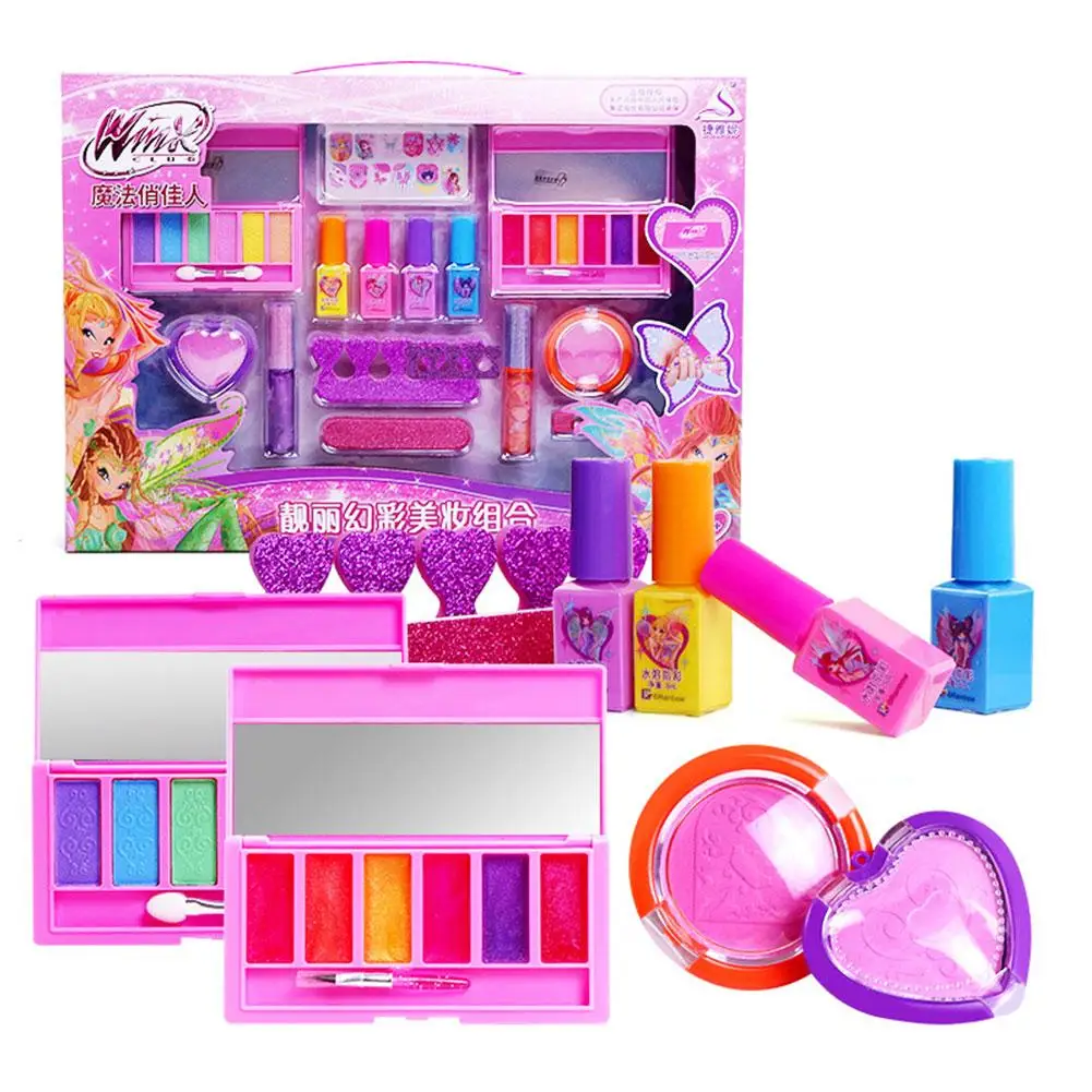 

Children's Make-up Toy Set Girls Safe Pretend Play Toy Non-irritating Cute Eyeshadow Blush for Children over 4 Years Old