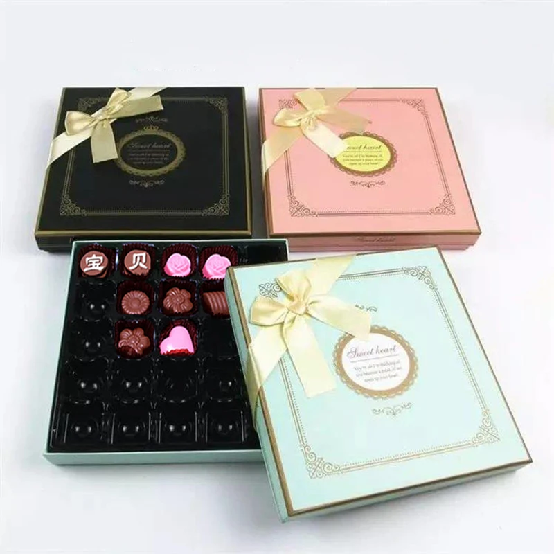 Коробка для шоколадных конфет с лентой 5 шт. 25 отверстий самостоятельной выпечки