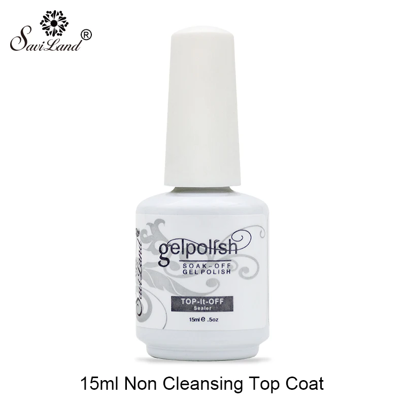 top coat Saviland 15 мл Гель-лак для ногтей цветной лак полигель строительный гель стойкий 58 цветов верхнее Базовое покрытие грунтовка клей для ногтей - Цвет: top coat