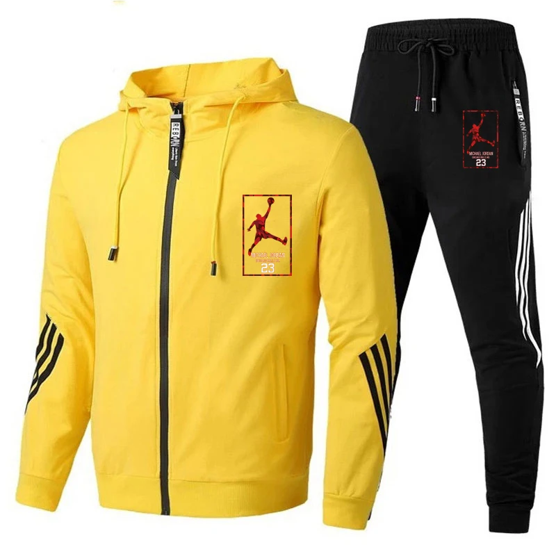 

2021 Jordan 23 2 Pieces Sets Tracksuit Men Hooded Sweatshirt+Pants Pullover Hoodie Sportwear Suit Ropa Hombre Casual Men Clothes