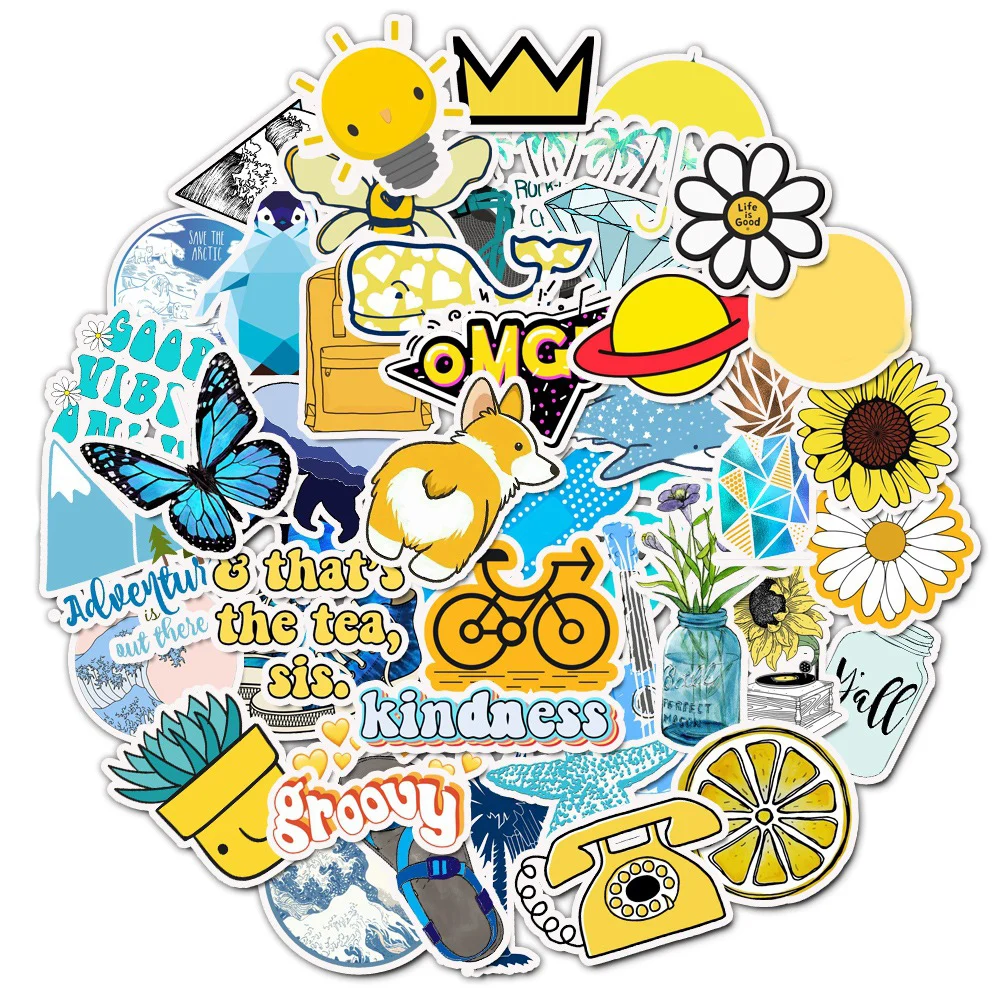 100 PCS Cartoon Simple VSCO Girls Kawaii Stickers For Chidren Toy Waterproof Sticker to DIY Laptop Bicycle Helmet Car Decals | Игрушки и