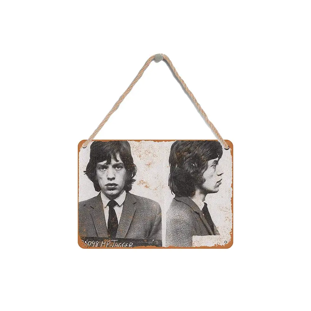 

Isaric деревянный подвесной знак 8X12 дюймов 1967 Мик джейггер Кружка выстрел Забавный деревянный знак
