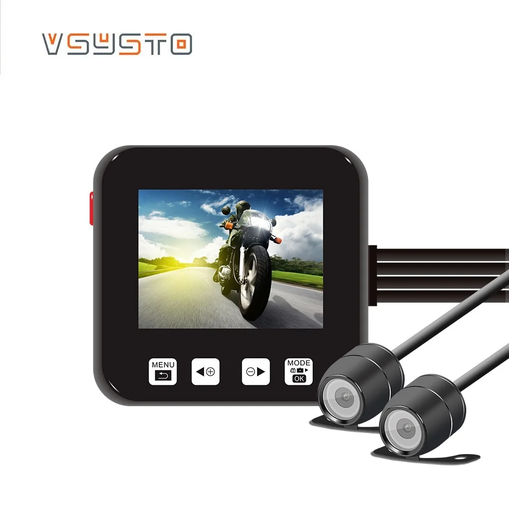 VSYSTO c6 моторегистратор видеорегистратор мотоциклетная камера с двойным DVR водонепроницаемый видеорегистратор видеомагнитофон для водителя велосипеда с поддержкой gps-трекера 2,0 дюймов экран