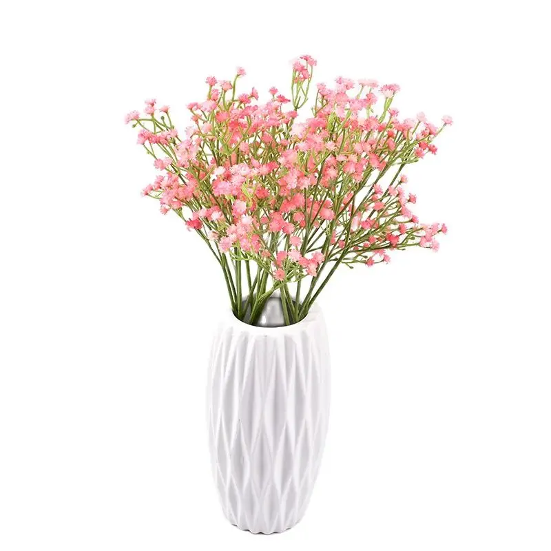 

Single Artificial Flowers Gypsophila Fine Plastic White Branch Plant Diy Home Decor Wedding Decoration Fake Flower Resin Flower