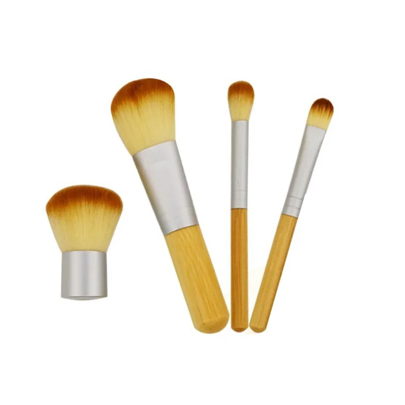 

4 brush sets, 4 bamboo handle brush sets, send fine gunny bag