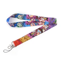 zf1287 1pcs cartoon icons style funny guardian fairy anime lover key chain lanyard neck strap for usb badge holder diy hang rope