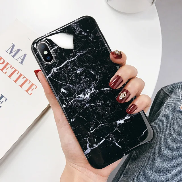 AC8059 Чехлы для телефонов Lovebay с геометрическим мрамором и текстурой для iPhone 11 Pro XR XS Max 7 8 Plus X Мягкая IMD чистая Гальваническая задняя крышка в подарок - Цвет: AC8059