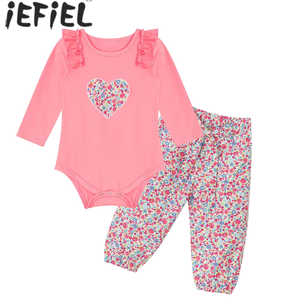 

3 шт., Детский комбинезон с длинным рукавом и оборками