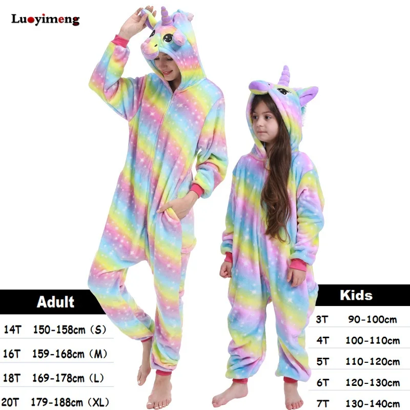 Новая детская зимняя Фланелевая пижама с героями мультфильмов Звездный Единорог