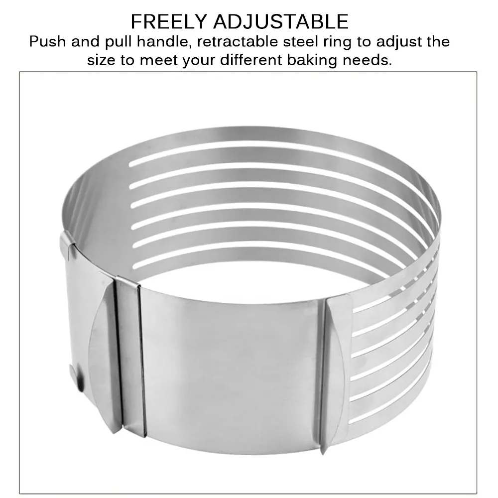 Нержавеющая сталь Регулируемый Слои торт овощерезка набор мусс формы нарезки