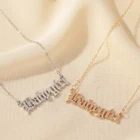 Женское Ожерелье из нержавеющей стали, ожерелье Золотая цепочка-чокер, ожерелье с именной табличкой в стиле бохо, красивое ожерелье с именем на заказ, ювелирные изделия Bff