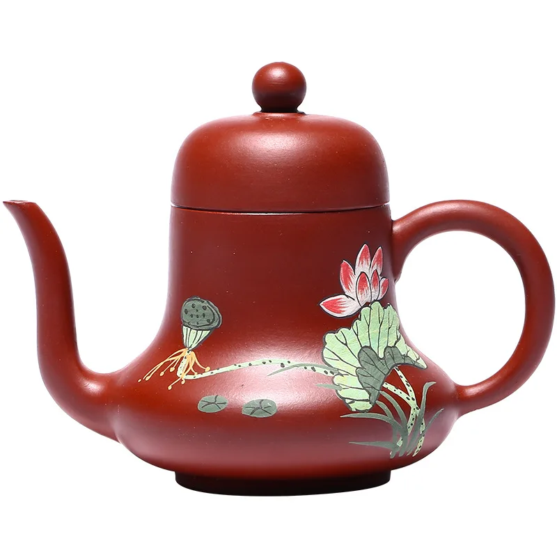 

Yixing teapot raw material Dahongpao pure handmade lotus fragrance siting purple clay pot goods