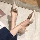 2020 летнее женское платье туфли-лодочки в стиле Дорсей женские туфли-лодочки из двух частей; Офисные туфли; Стразы; Босоножки на среднем каблуке из шелка; zapatos mujer 8062 г