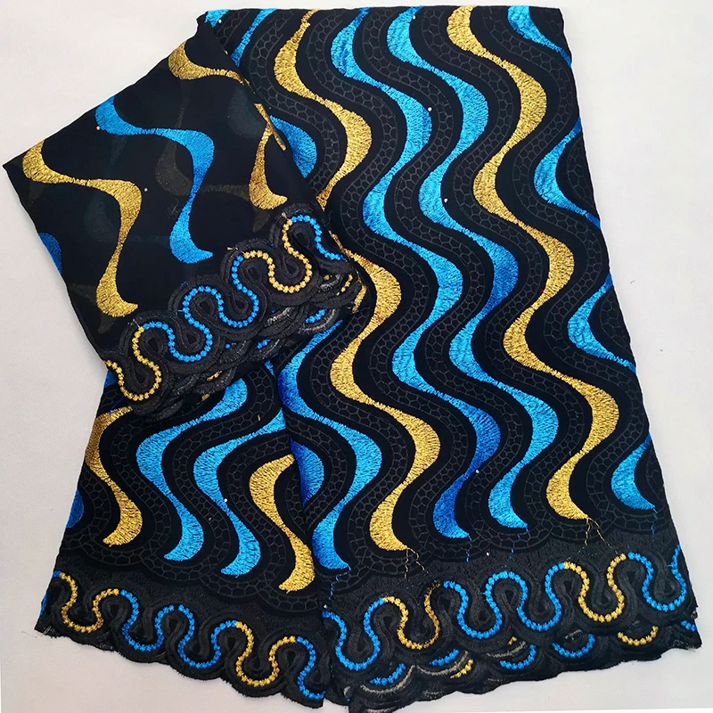 Последняя африканская кружевная ткань желтая швейцарская вуаль кружево высокое