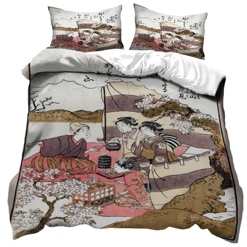 

Hanami Flower Viewing Cherry Blossoms Sakura Japanese Spring The Legend Of Tree Painting Chinese Art Duvet Cover By Ho Me Lili