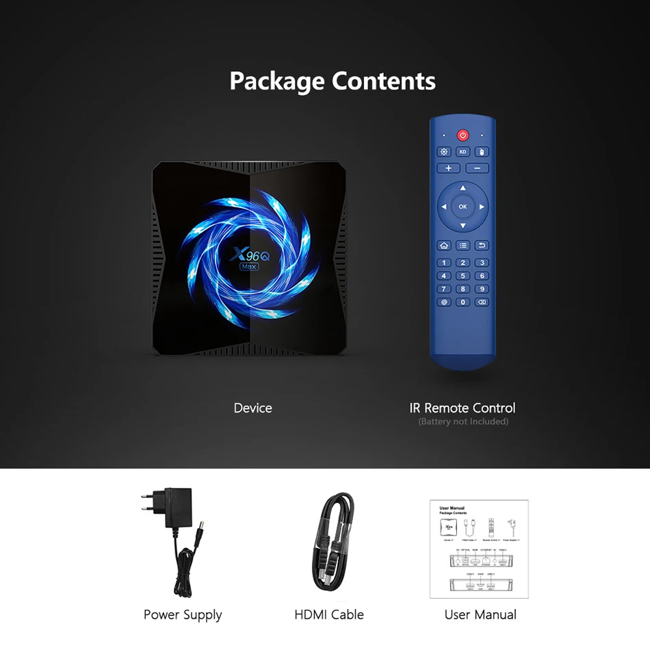 

Smart TV Box Android 10 X96Q MAX 4GB 64GB 4K H.265 Media Player 2.4G/5.0G WiFi BT5.0 Set Top Box Google Youtube Android TvBox