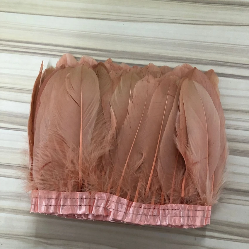 10 ярдов натуральные гусиные перья отделка окрашенная кожа розовый для