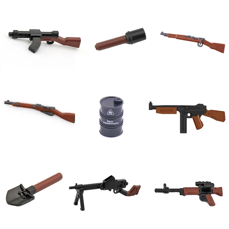 5 шт./лот MOC WW2 военные масляные барабаны и пистолет для оружия аксессуары