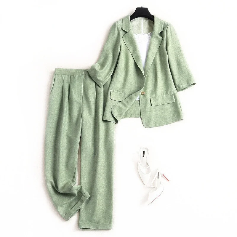 

2021 New Autumn Designers Women Outfit Solid Notched Blazer+Vest+Pants 3Pcs Matching Sets XXL Elegant Office Lady