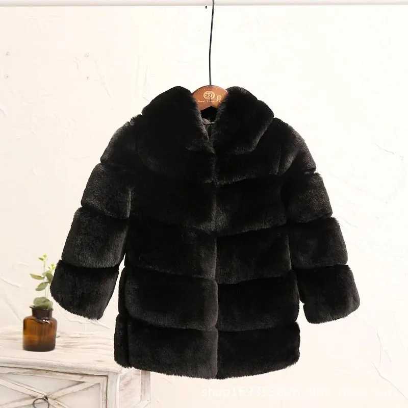 Dollplus/новое зимнее пальто с мехом для девочек элегантные толстые теплые меховые куртки для маленьких девочек, парка детская верхняя одежда детское пальто