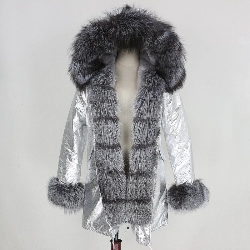 Sale OFTBUY 2021 Winter Jacket Women Real Fur Coat Natural Fox Raccoon Collar Hood Streetwear Outerwear Parka Thick Warm | Женская