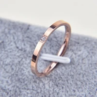 thin titanium steel silver color couple ring simple fashion rose gold color finger ring for women and men mens gifts