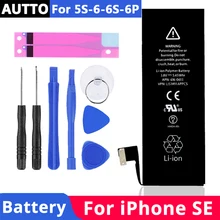 Аккумулятор для телефона большой емкости для iPhone 6S, сменный аккумулятор SE 5S, встроенный ионный аккумулятор для iPhone 6 6Plus с набором инструментов