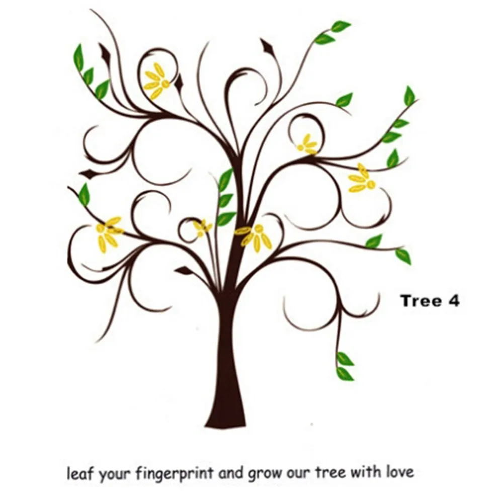 Tree 4 40x30 см вечерние вход-в личности Свадебные подписи гостевых книг творческий в форме сердца ветви знак отпечатки пальца в дереве - Цвет: Tree 4