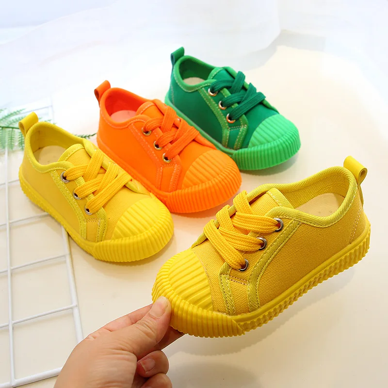 

Children's colorful Canvas Shoes 2021 Boys and girls non slip shoes Breathable kids Sport casual shoes walking sneaker XZ19104
