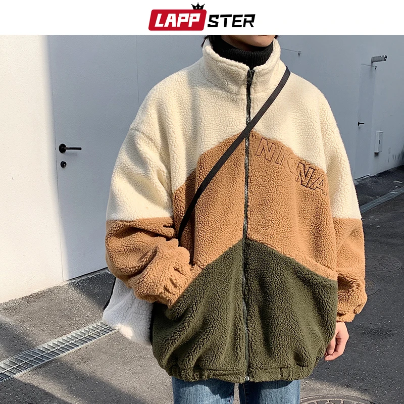 Куртка LAPPSTER Мужская шерстяная с вышивкой теплая парка в стиле пэчворк модная