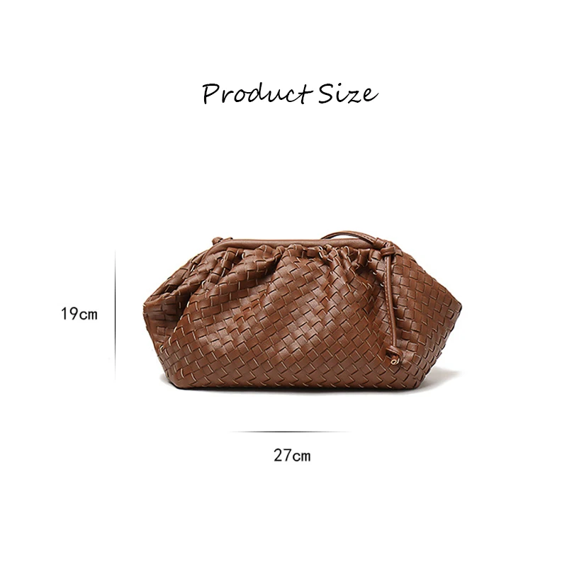 

Women Simple Dumplings Handbag Designer Retro Fashion Cloud Female Crossbody Shoulder Bag Tide Messenger Bag Clutch Bag