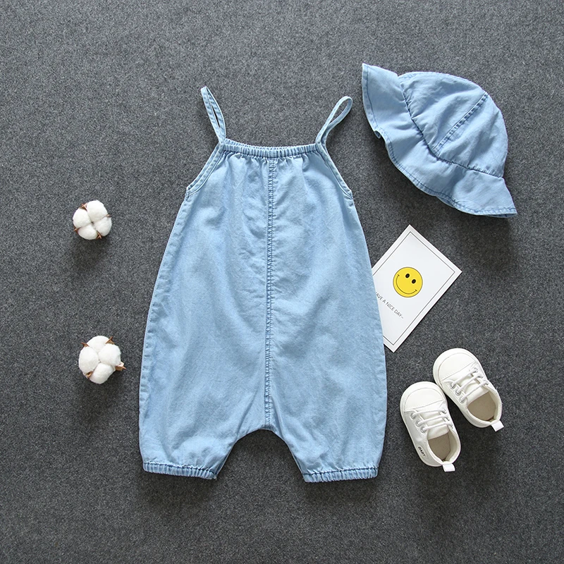 Одежда для новорожденных девочек комплекты летней одежды джинсовый комбинезон +