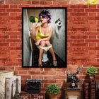 Современная Картина на холсте с изображением сексуального туалета для женщин и мужчин, художественный постер, украшение для питьевой комнаты, Настенная картина, домашний декор