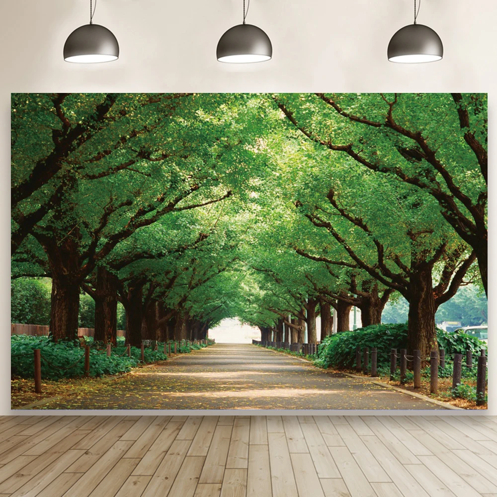 

Фон для фотосъемки с изображением зеленых деревьев лесной тропы дороги уличный Свадебный детский портретный фон реквизит для фотосъемки в ...