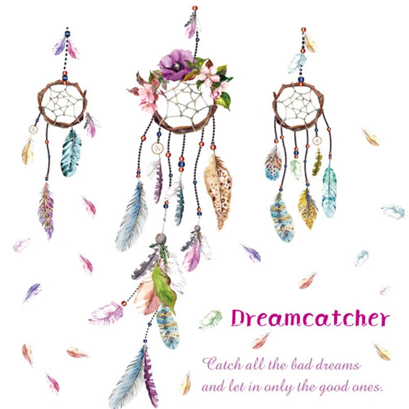 Креативная Настенная Наклейка с перьями и колокольчиками украшение для двери