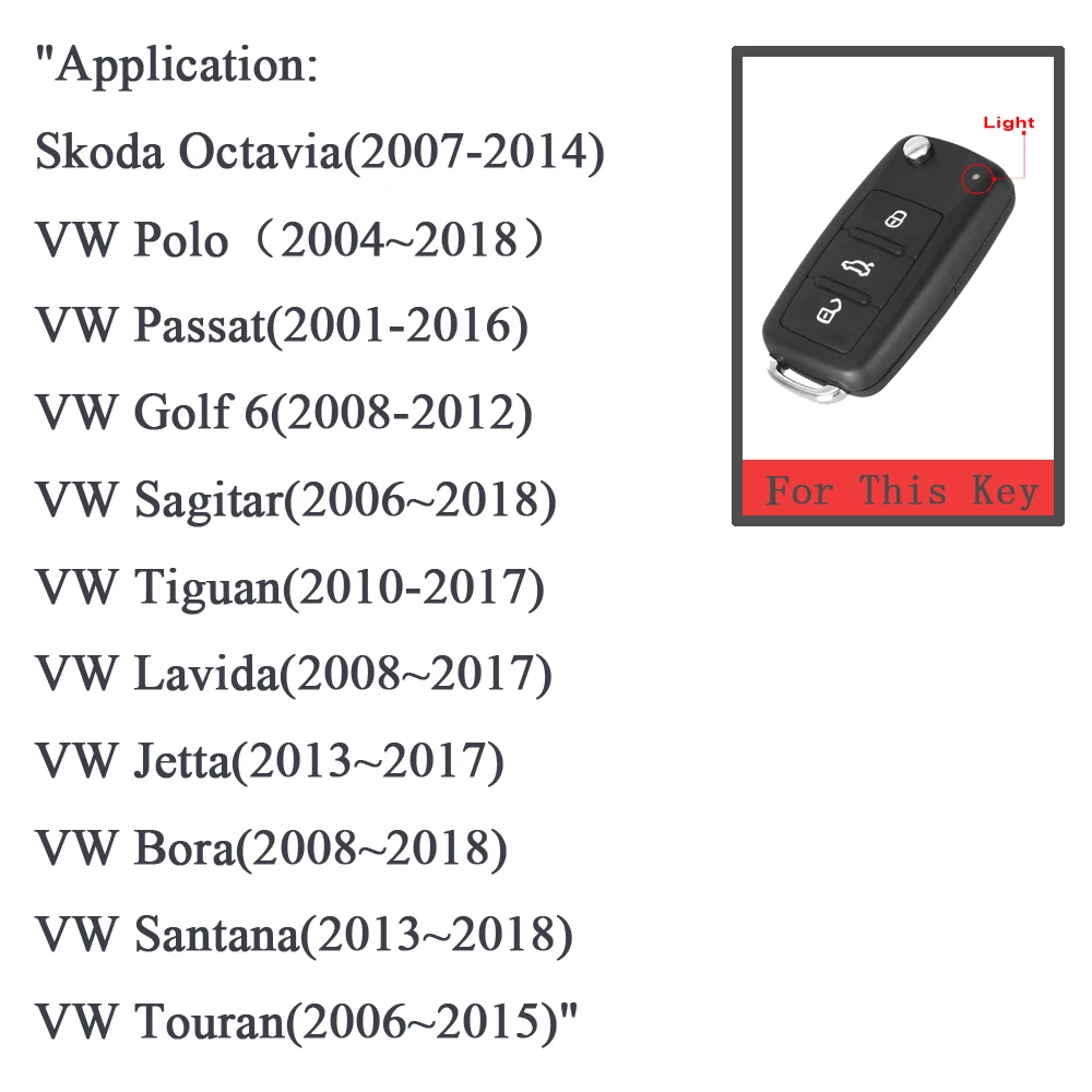 Чехол для ключей автомобиля VW Passat Golf 6 Jetta Bora Polo Sagitar Tiguan Lavida Santana Touran C-TREK для Skoda Octavia(07-14