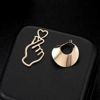 10pcslot 14k real gold necklace pendant accessories copper plated love pendant accessories for jewelry making